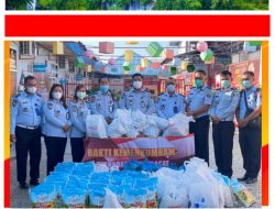 Kumham Peduli, Kumham Berbagi, Lapas Lubuk Pakam Peduli Dan Berbagi Sembako Kepada Masyarakat