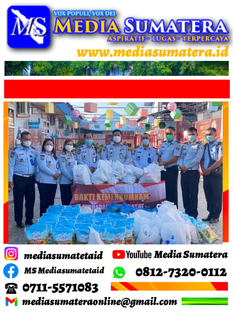 Kumham Peduli, Kumham Berbagi, Lapas Lubuk Pakam Peduli Dan Berbagi Sembako Kepada Masyarakat
