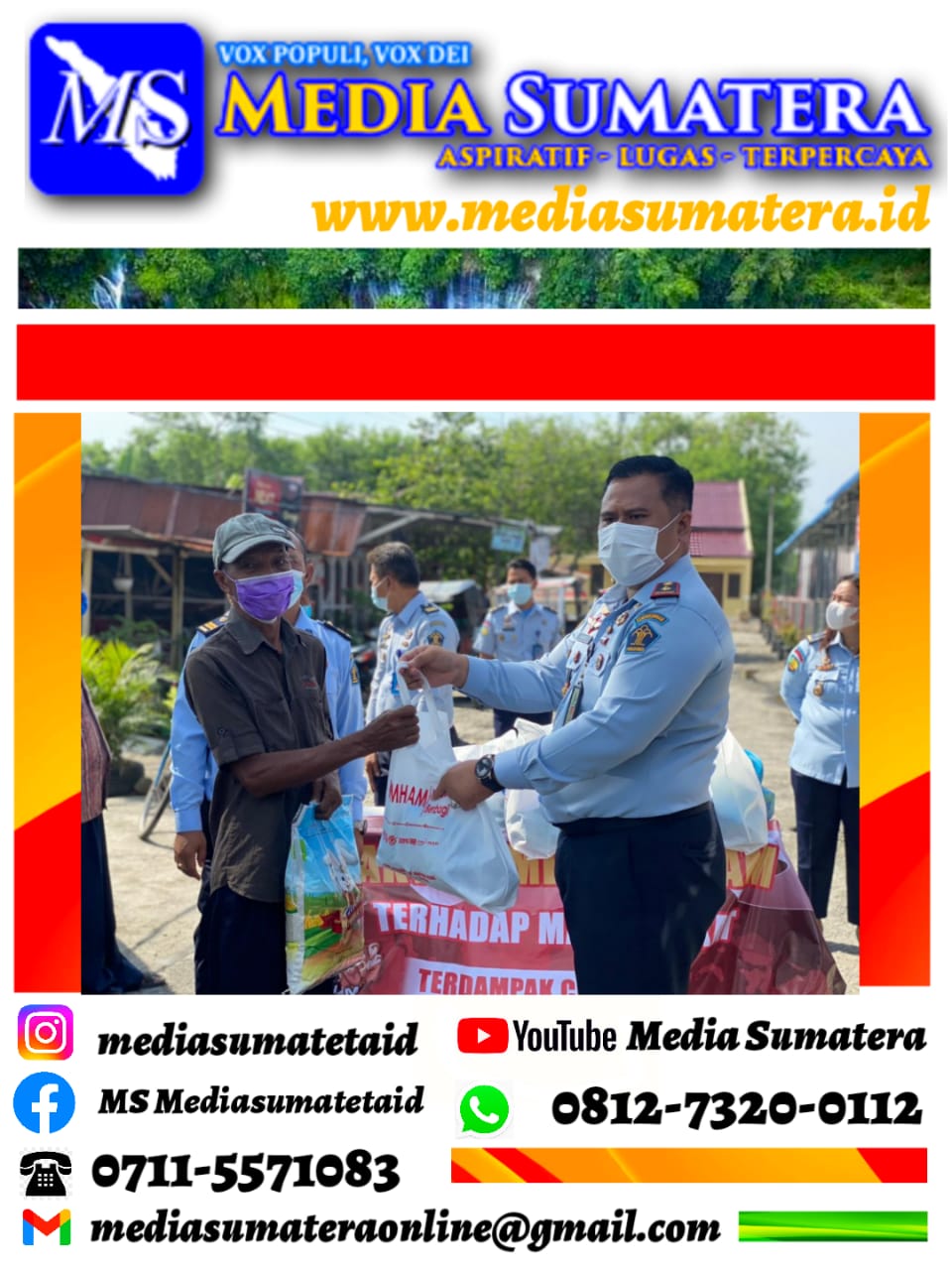 Kumham Peduli, Kumham Berbagi, Lapas Lubuk Pakam Peduli Dan Berbagi Sembako Kepada Masyarakat