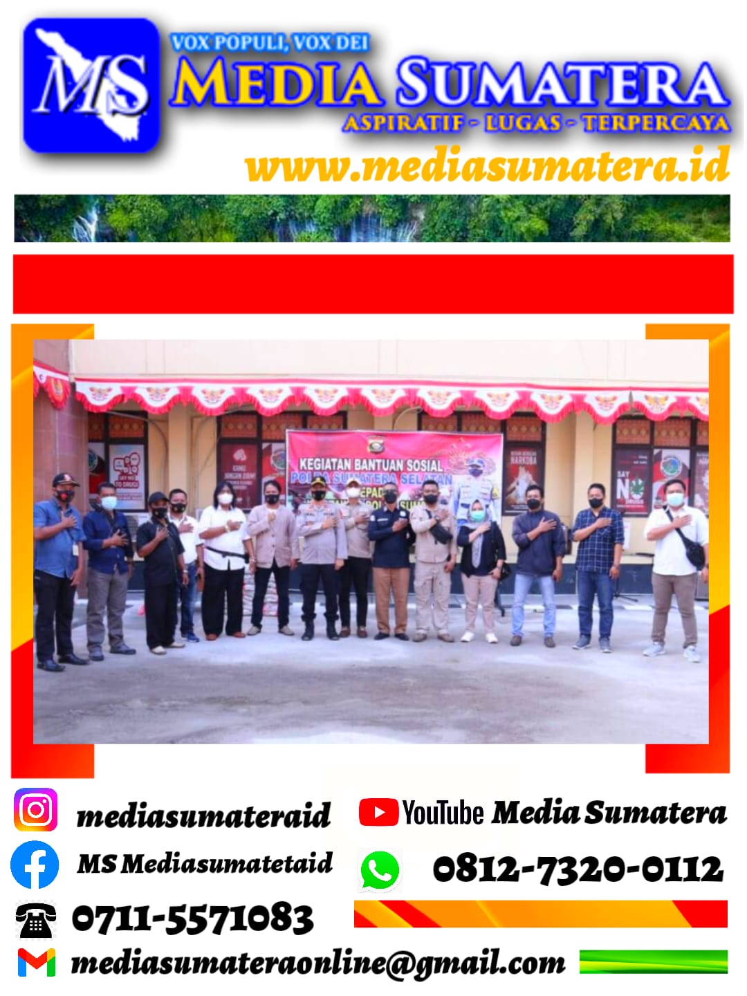 POLDA SUMSEL BERIKAN BANTUAN SOSIAL KEPADA WARTAWAN POLDA