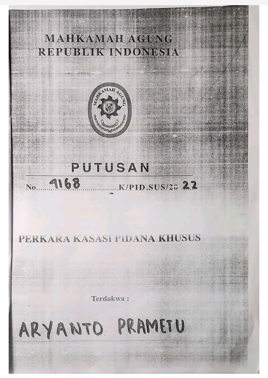 Satgas Mafia Tanah Benteng Jokowi: Terpidana Kasus Korupsi Aryanto Prametu Masih Bebas Berkeliaran