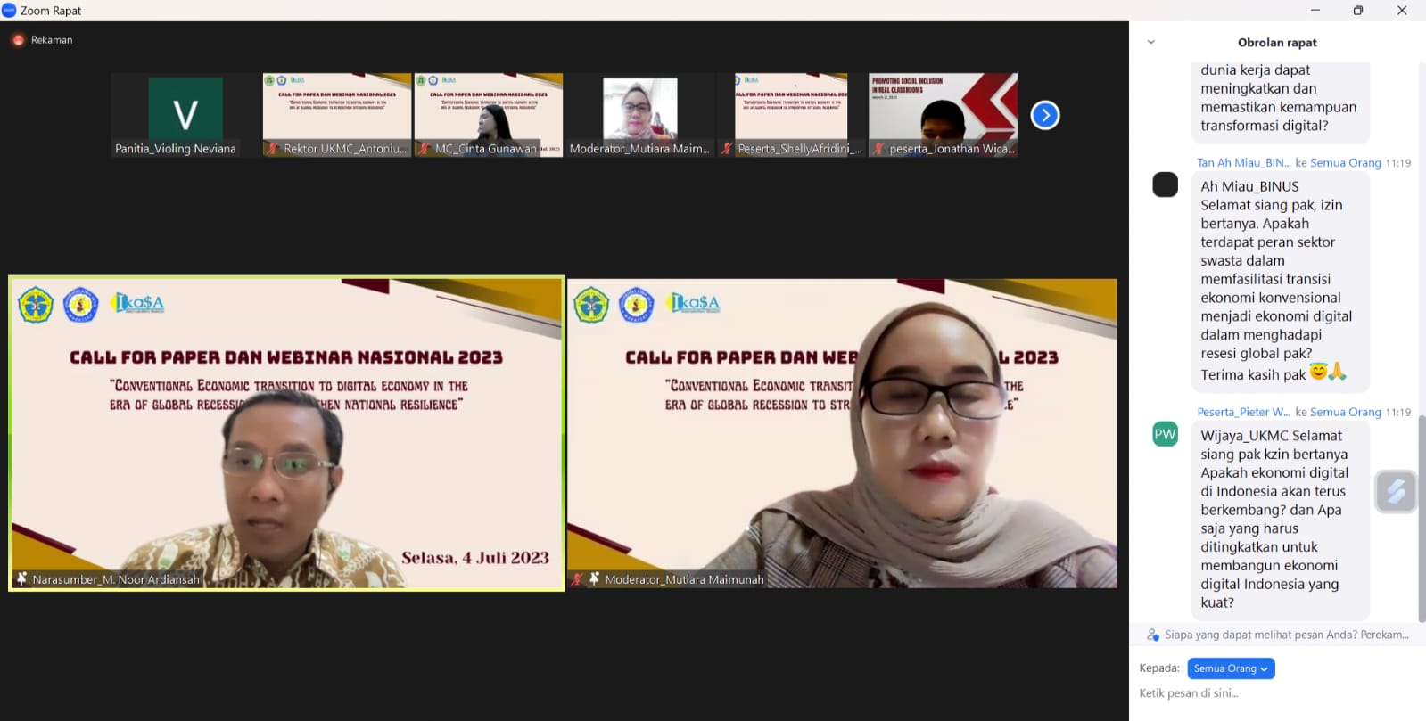 UKMC Laksanakan Webinar Nasional Akutansi And Call For Paper 2023