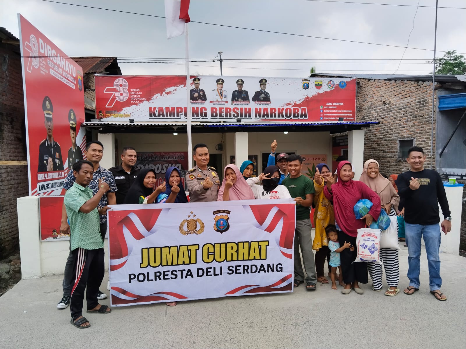Jum'at Curhat Polresta Deli Serdang Di Posko Kampung Bersih Narkoba
