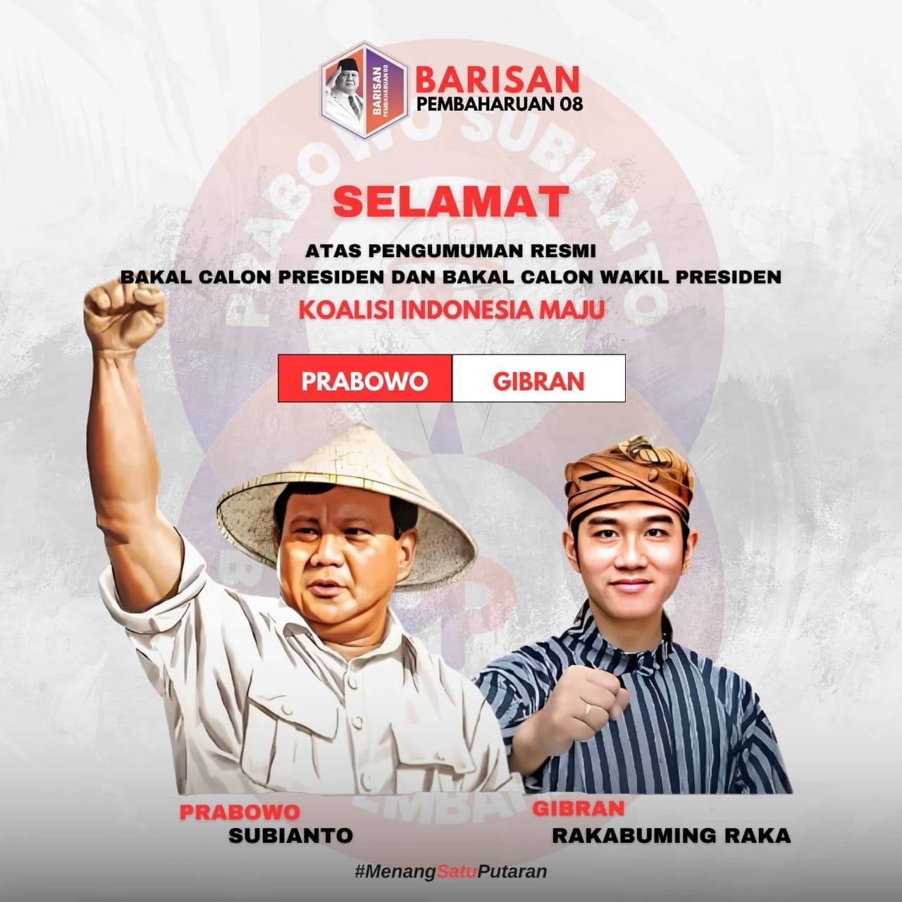 Pasangan Prabowo Gibran Resmi Daftar KPU RI, Relawan Barisan Pembaharuan 08 Turun ke Basis Rakyat 