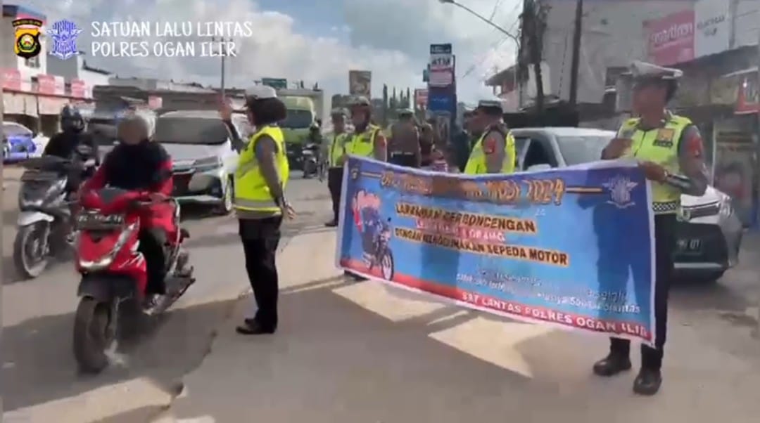 SATLANTAS POLRES OGAN ILIR MENGGELAR HARI KEDUA OPERASI KESELAMATAN MUSI 2024