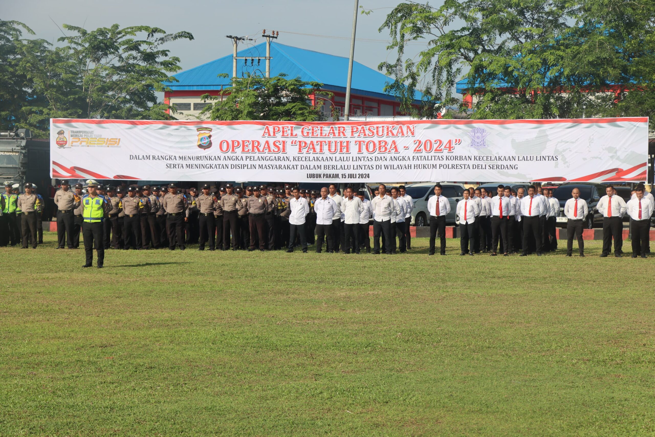 Polresta Deli Serdang Laksanakan Apel Gelar Pasukan Operasi Patuh Toba 2024