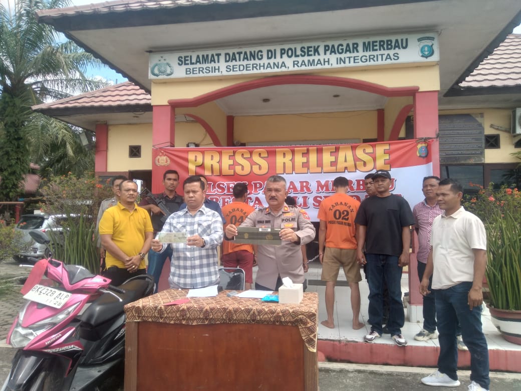 Polsek Pagar Merbau Ringkus Komplotan Curanmor Polsek Pagar Merbau Ringkus Komplotan Curanmor