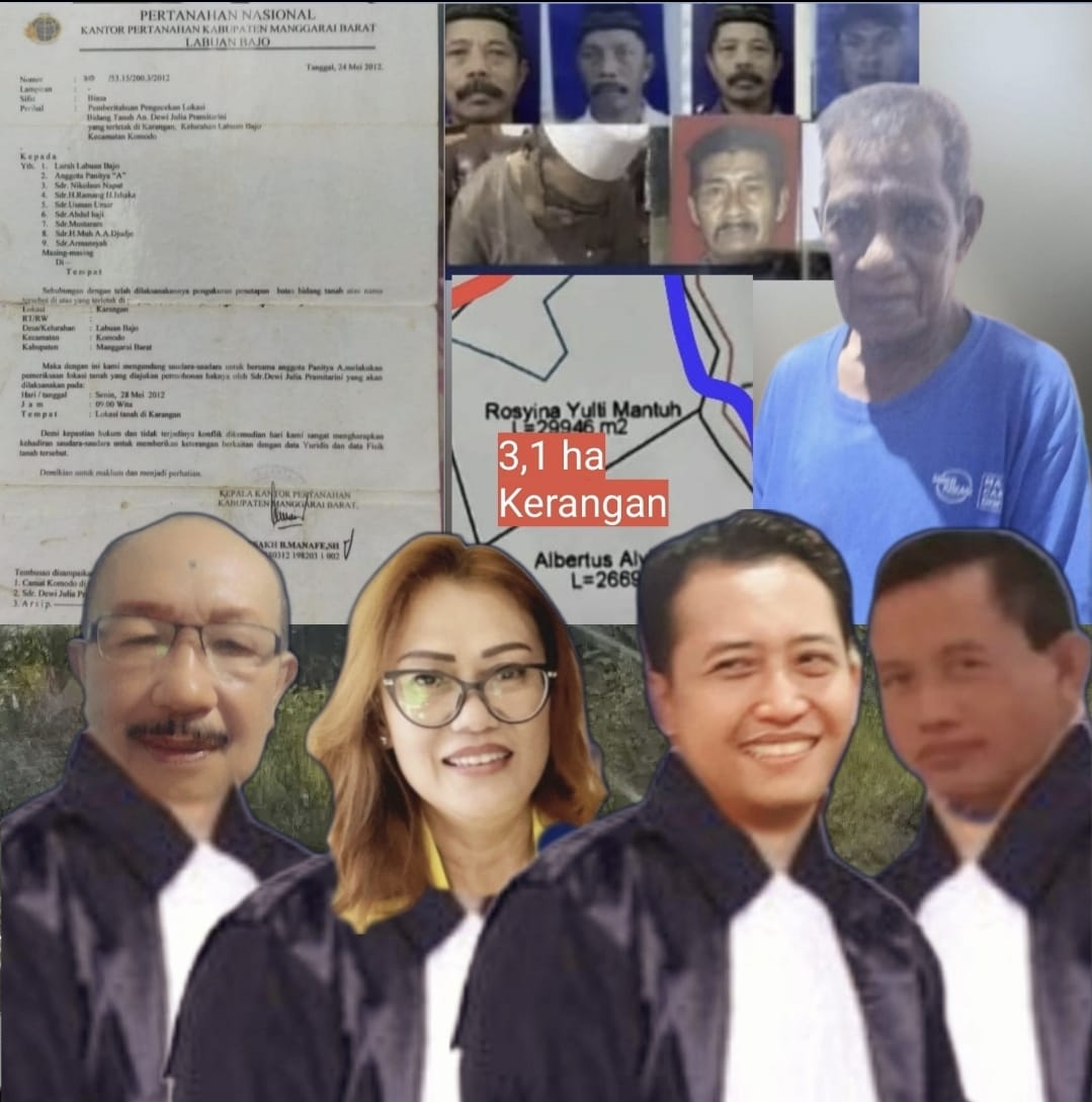 Konflik Berkepanjangan, Pemilik Tanah 3.1 Ha di Kerangan Labuan Bajo Siap Hadapi Hotel St. Regist dan Santosa Kadiman Konflik Berkepanjangan, Pemilik Tanah 3.1 Ha di Kerangan Labuan Bajo Siap Hadapi Hotel St. Regist dan Santosa Kadiman