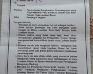 Pinompar Op Tahi Mangalan Simarmata Huta Lumban Sosor Alngit Desa Lumban Suhi Suhi Toruan surati Bupati Samosir agar Tertibkan Pembangunan Rumah Tanpa PBG
