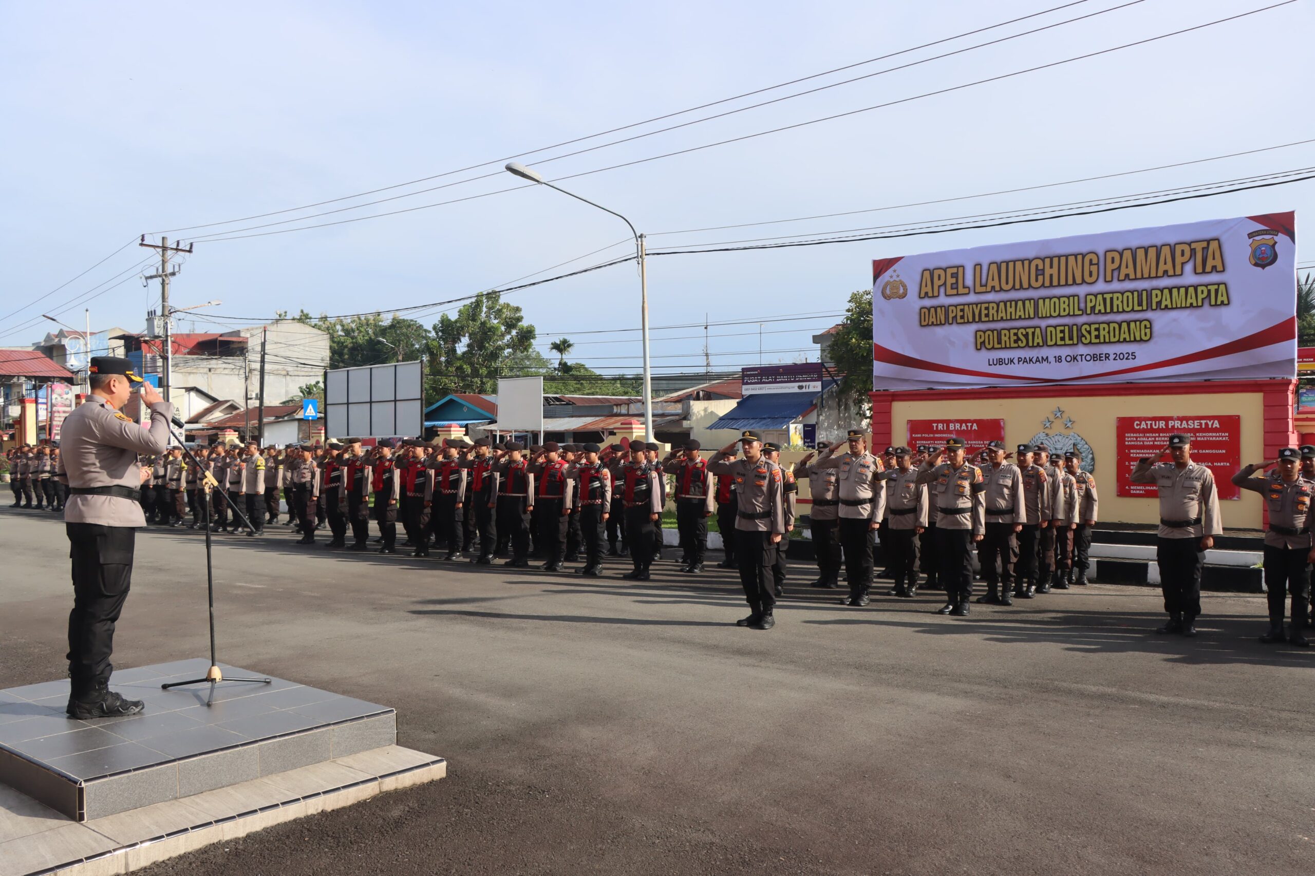Polresta Deli Serdang Gelar Apel Launching Pamapta Dan Penyerahan Mobil Patroli