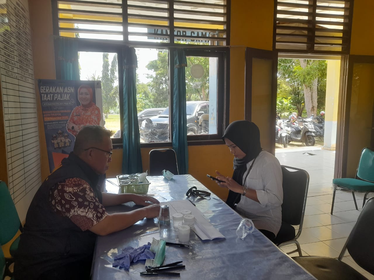 Puluhan Perangkat Desa di Kecamatan Rantaupanjang Jalani Tes Urin Massal