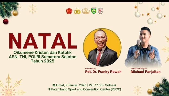 Michael Panjaitan AkanTampil Pada Perayaan Natal Oikumene TNI Polri ASN 2025 Sumatera Selatan di PSCC