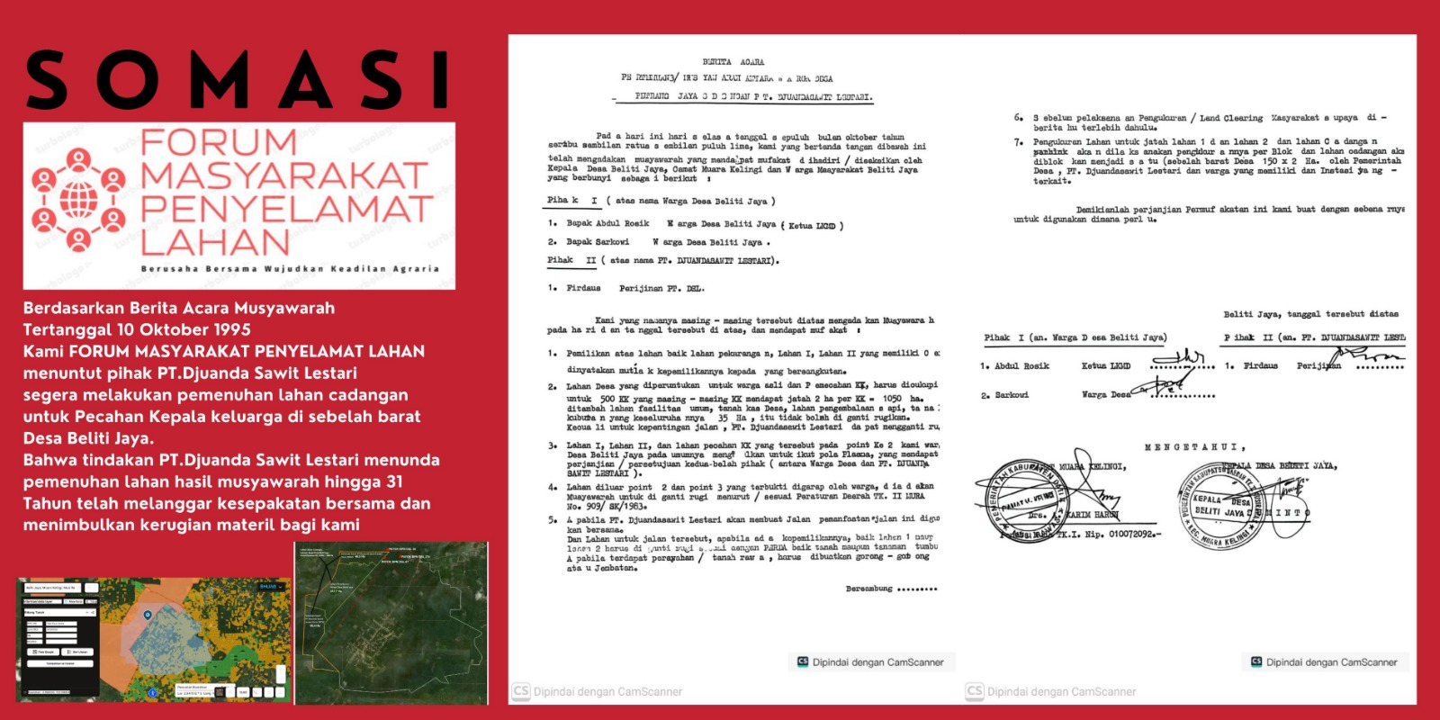 Forum Masyarakat Penyelamat Lahan Desak PT Djuanda Sawit Lestari Realisasikan Kesepakatan 1995 yang Tertunda Tiga Dekade