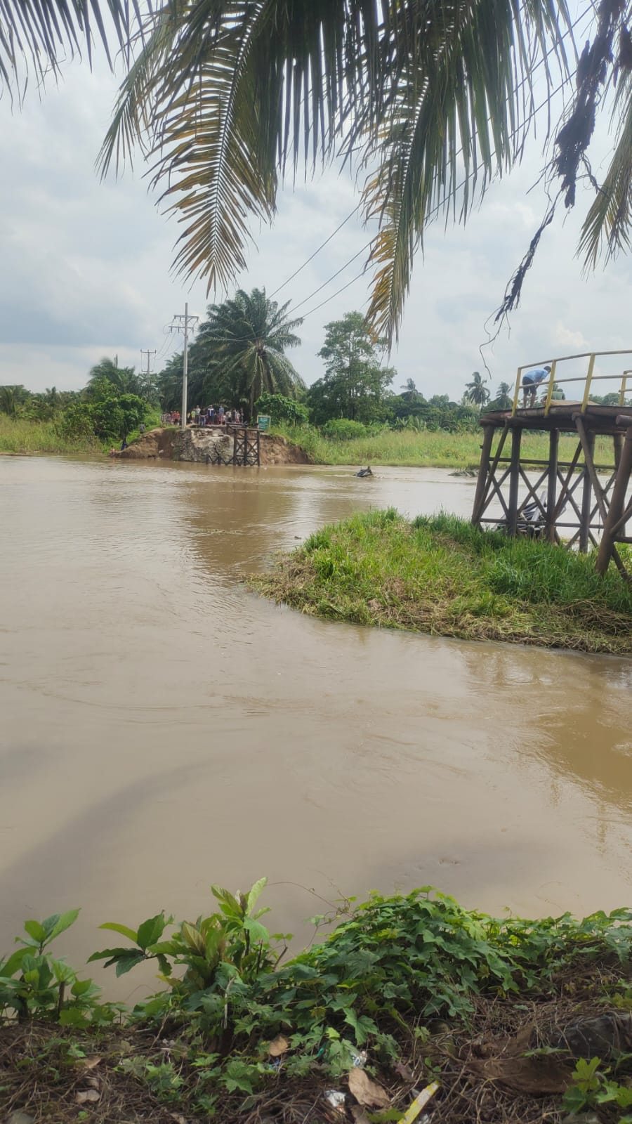 Lagi-Lagi Jembatan Ambruk Terseret Rumput Menjadi Sorotan Plublik Menguras Anggaran APBD