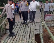 Cegah Kecelakaan,kapolres Ogan Ilir Sarankan Jembatan Ambles di Muara Kumbang OI Ditutup Saat Larut Malam