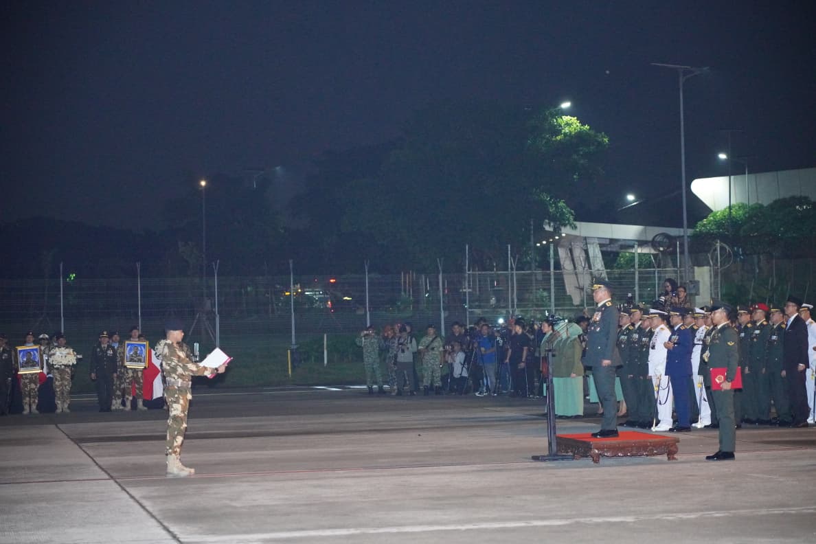 Kasad Pimpin Pelepasan Tiga Jenazah Prajurit TNI Satgas UNIFIL