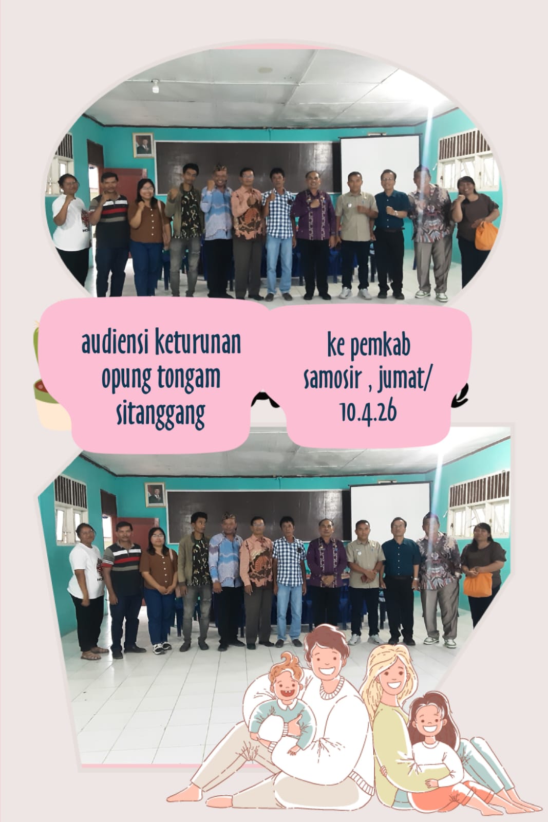 MEWAKILI BUPATI SAMOSIR, SAB RUDI SIAHAAN TERIMA AUDIENSI KETURUNAN SIPUKKA LUMBAN SILO PANGURURAN