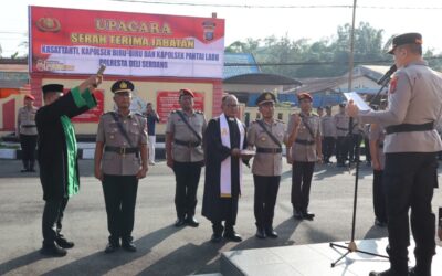 Kapolresta Deli Serdang Pimpin Sertijab Kasat Tahti, Kapolsek Biru-Biru dan Kapolsek Pantai Labu