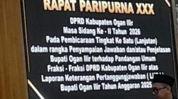 Wakil Bupati Ogan Ilir Hadir Di Rapat Paripurna XXX Masa Sidang Ke ll Tahun 2026 Pada Pembicaraan Tingkat Ke 1 Lanjutan 