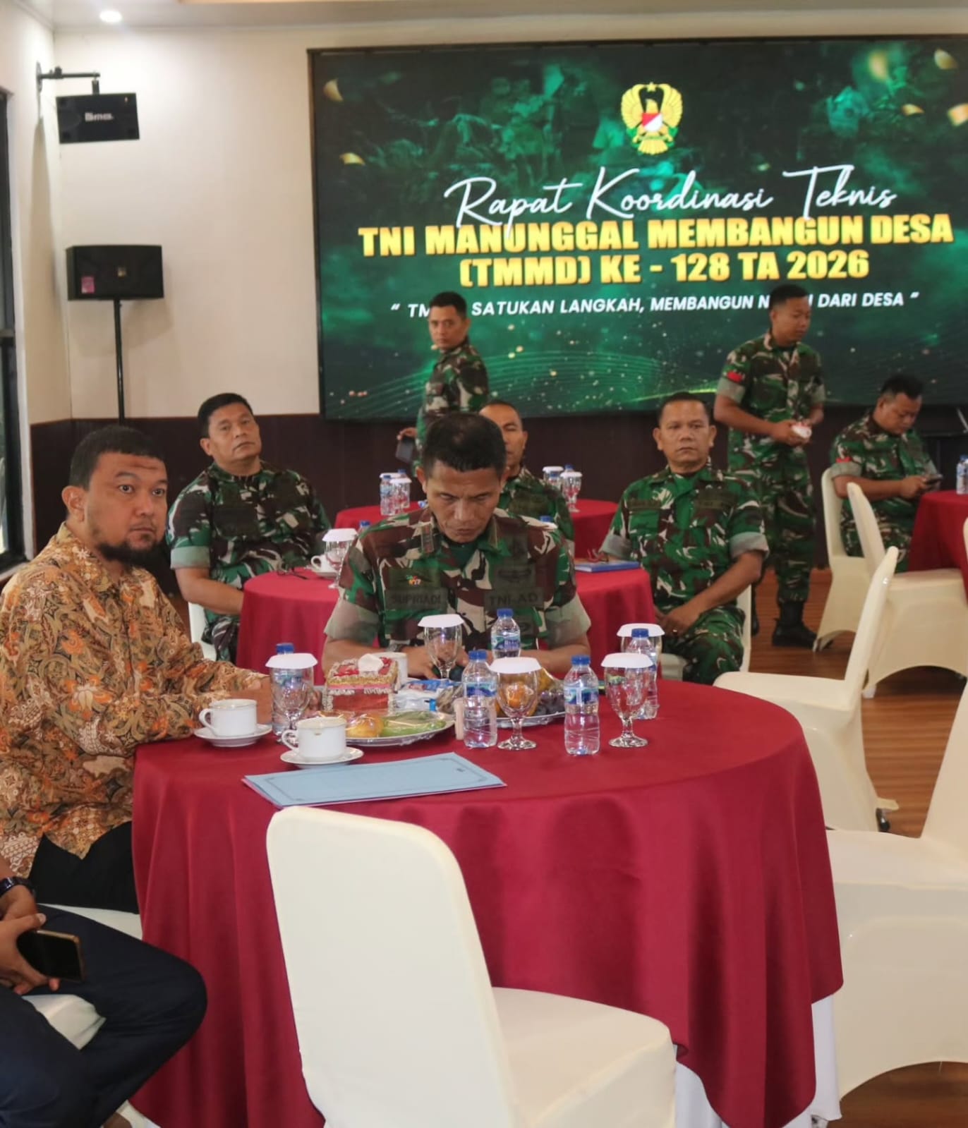 Percepat Pembangunan Desa, Kodim 0203/Langkat Ikuti Rakornis TMMD ke - 128 TA 2026 secara Virtual