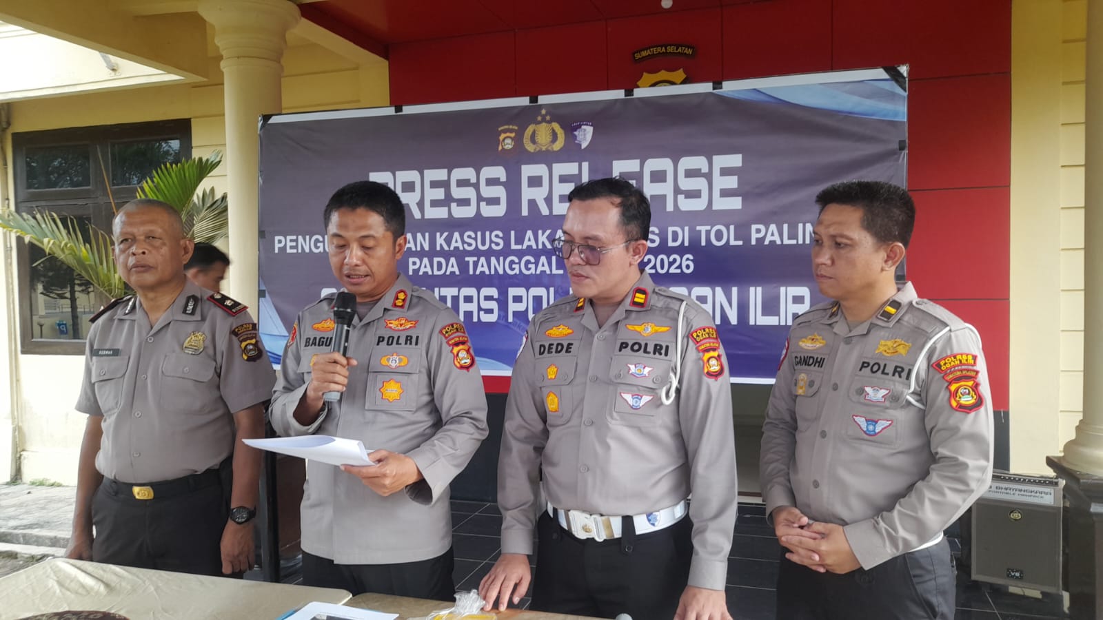 Polres Ogan Ilir Gelar Press Release Kasus Tabrak Lari di Jalan Tol,Soper Truk Diproses Hukum