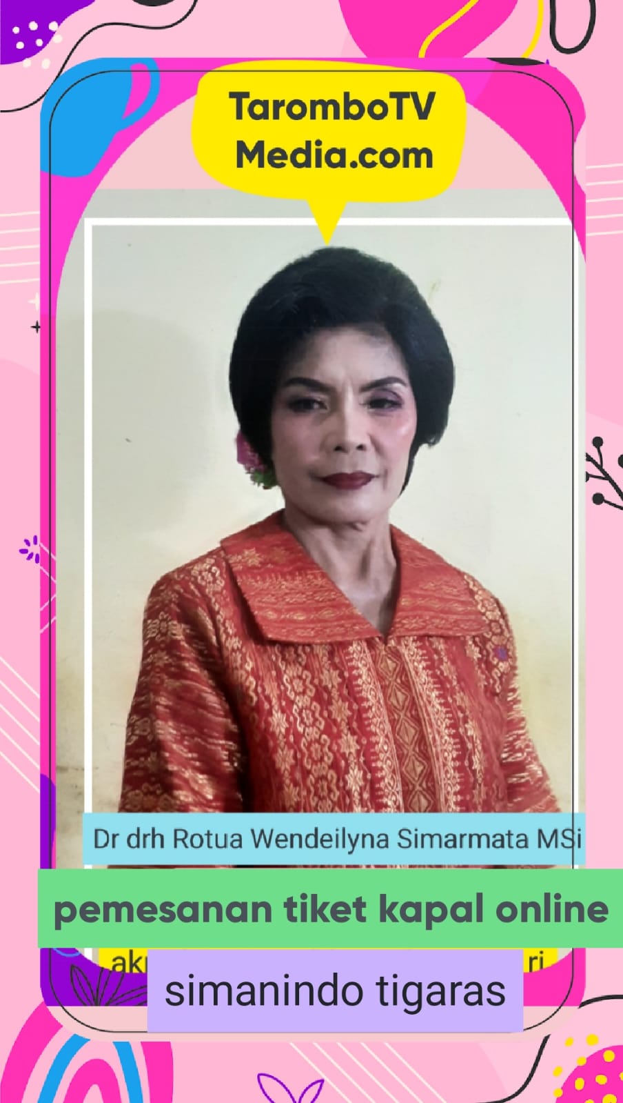 ROTUA WENDEILYNA SIMARMATA CUCU KETUA ke-1 PEMBANGUNAN TUGU SIMARMATA, AJAK SEMUA PINOMPAR SIMARMATA BERDONASI