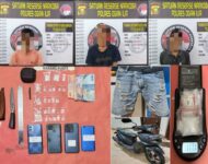SATRESNARKOBA POLRES OGAN ILIR AMANKAN TIGA TERDUGA PENGEDAR SABU DI TANJUNG RAJA,