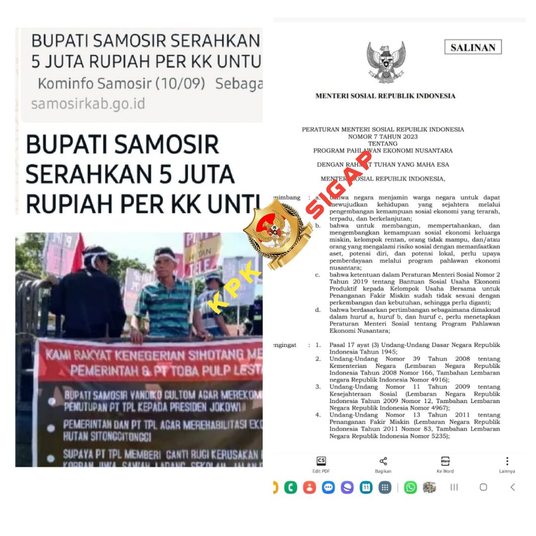Jurus Cerdik Bupati Samosir, Jelang Pilkada 2024 Serahkan Bantuan Program PENA KEMENSOS RI Kepada Korban Banjir Bandang Tahun 2023