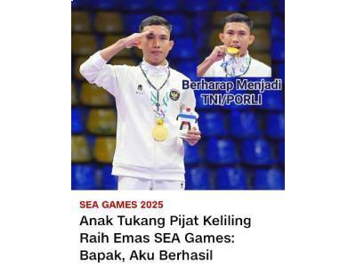 😭🗣️"Bapak, aku berhasil, Pak. Aku dapat emas. Aku bisa," ucap Jefri Hamonangan Lumbanbatu berulang kali, seusai meraih medali emas SEA Games 2025.