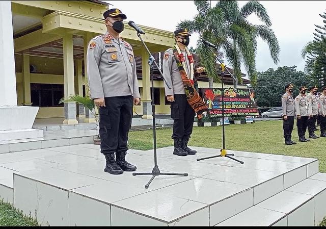Hujan Germis Mewarnai Pisah Sambut Kapolres Banyuasin