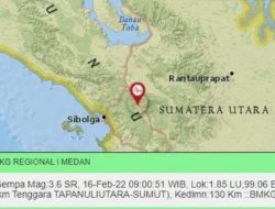 Tapanuli Utara Diguncang Gempa Bumi, Berpusat di Darat