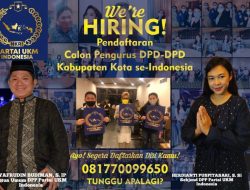 1 Juli 2021 Partai UKM Indonesia Buka Pendaftaran Pengurus Kecamatan se Indonesia