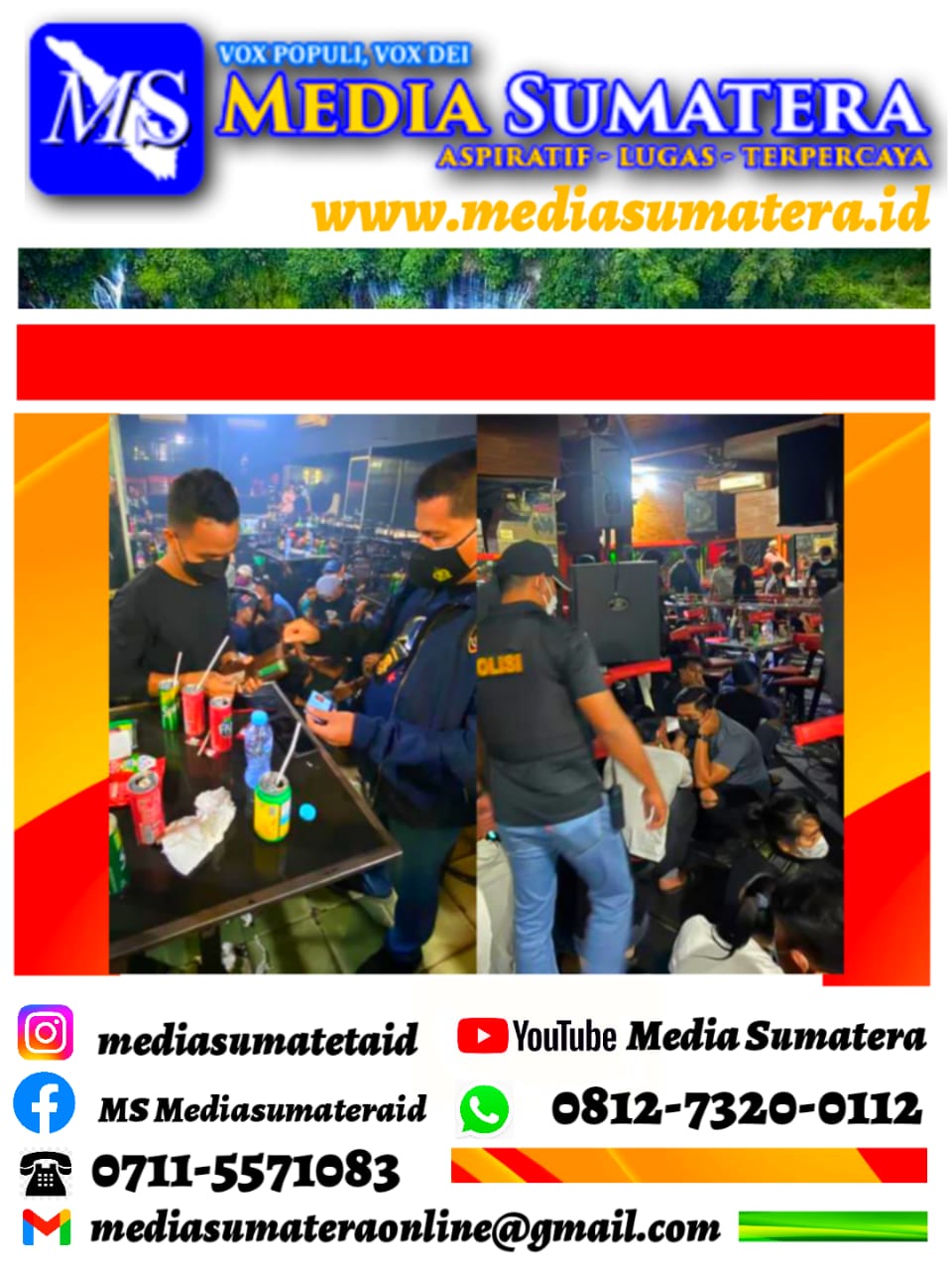 Polda Sumsel Terus Perangi Narkoba, Dit Resnarkoba Polda Sumsel Lakukan Razia Ditempat Hiburan Malam