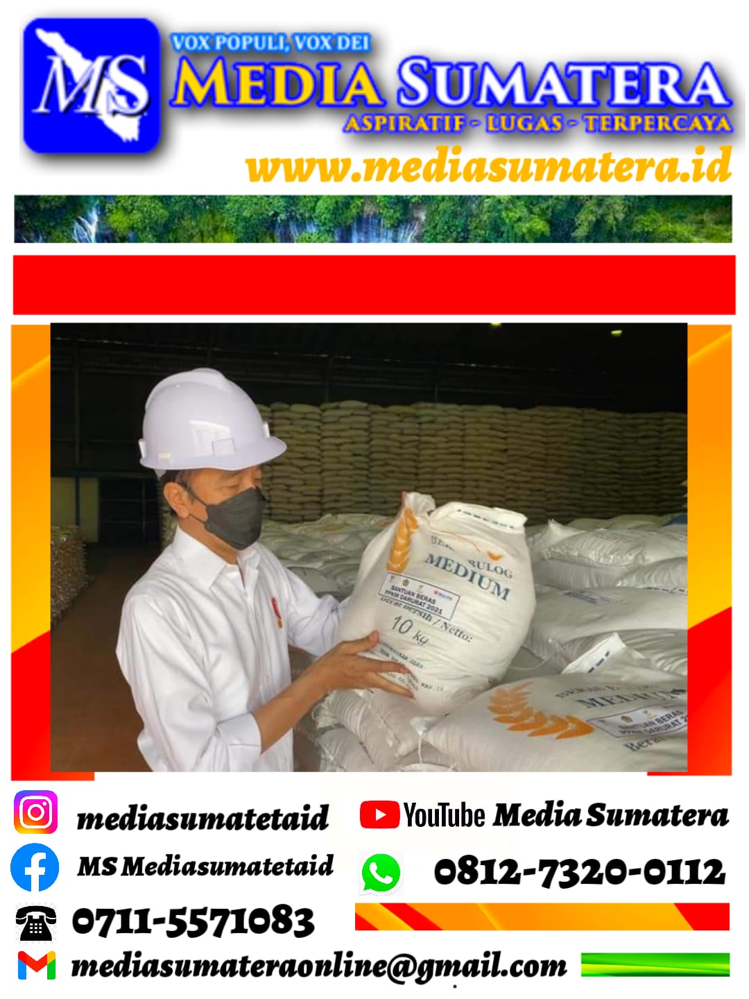 Kunjungi Kompleks Pergudangan Badan Urusan Logistik (Bulog), Presiden Pastikan Stok Beras Nasional Mencukupi