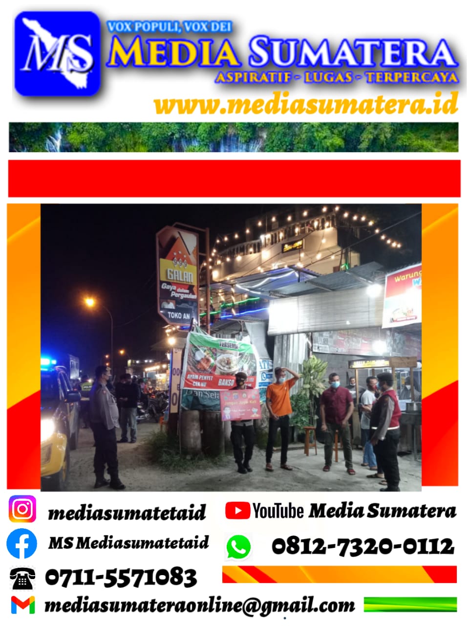 Patroli Gabungan Skala Besar Polresta Deli Serdang  Di Isi Dengan Bagi Masker Dan Paket Sembako