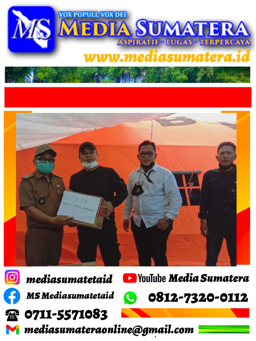 Aksi Sosial DPP Forum Sumsel Bersatu (FSB) "Peduli" Bantu Korban Kebakaran di Desa Pemulutan Ilir Ogan Ilir