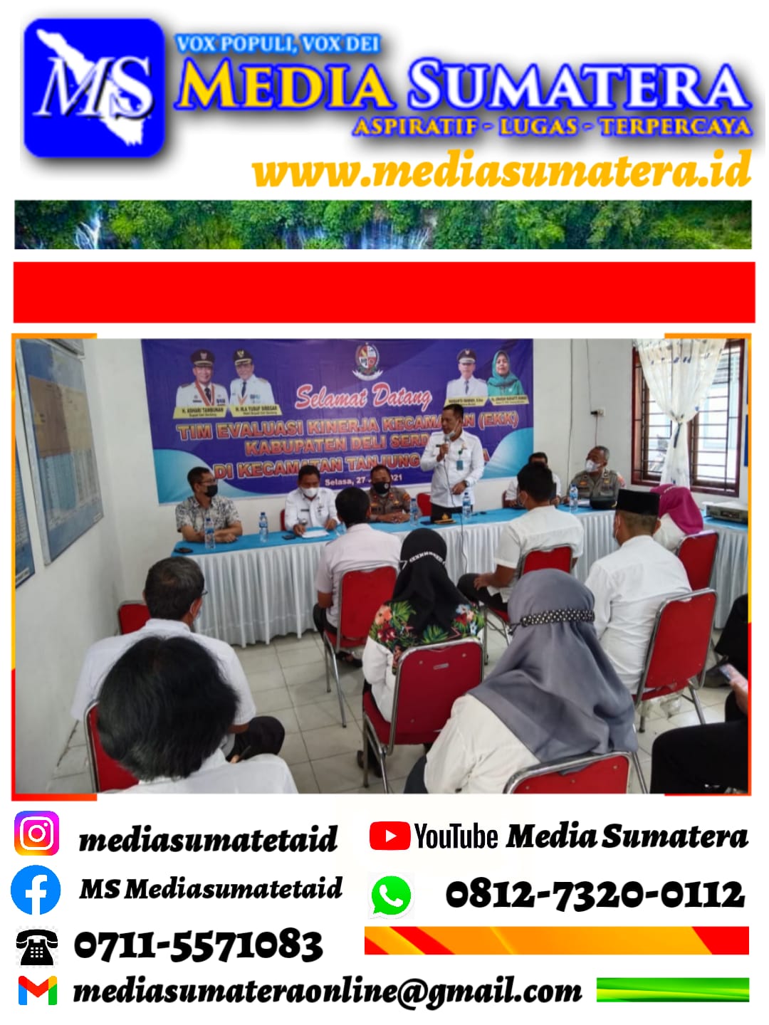 Team Saber pungli Kabupaten Deli Serdang Sosialisasikan Saber Pungli  Di kantor Camat Tanjung Morawa