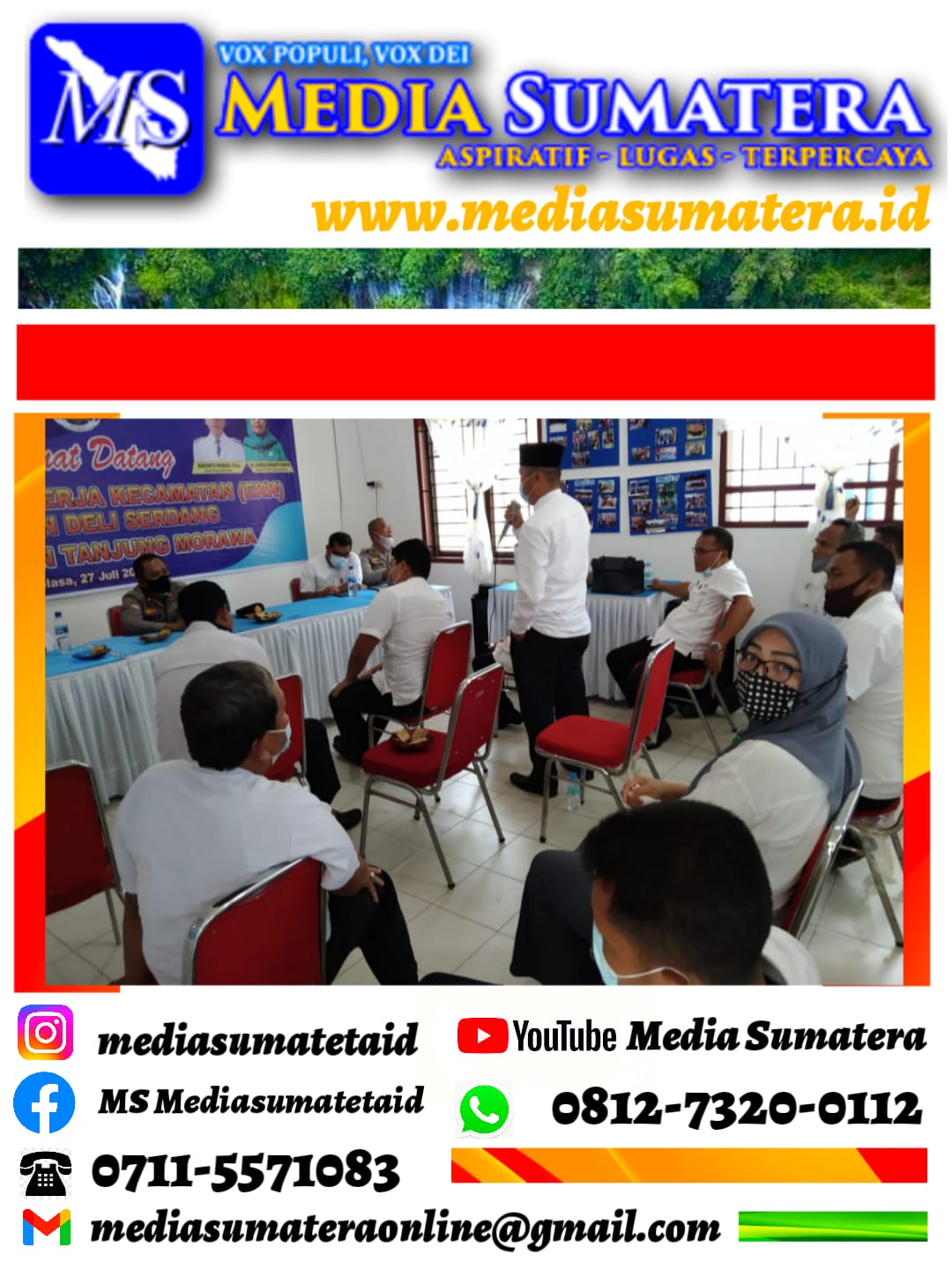 Team Saber pungli Kabupaten Deli Serdang Sosialisasikan Saber Pungli  Di kantor Camat Tanjung Morawa
