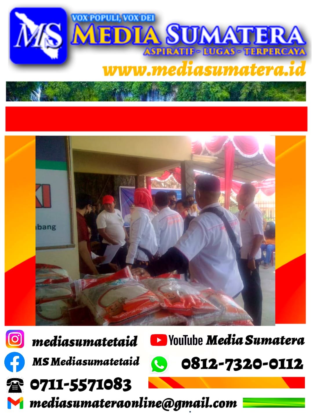 Kadinsos Sumsel Salurkan 4 Ton Bantuan Beras PPKM dari Gubernur Sumsel Kepada DPD Projo Sumsel