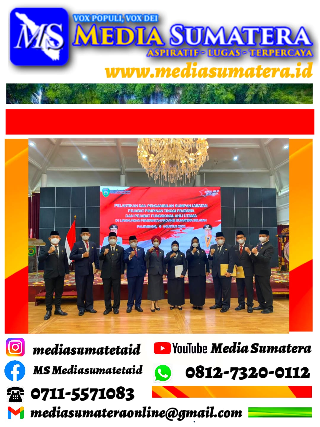 Prof. Dr. H. Edward Juliartha, S. Sos., MM., Resmi Menjabat Sebagai Kepala Dinas Kearsipan Provinsi Sumatera Selatan