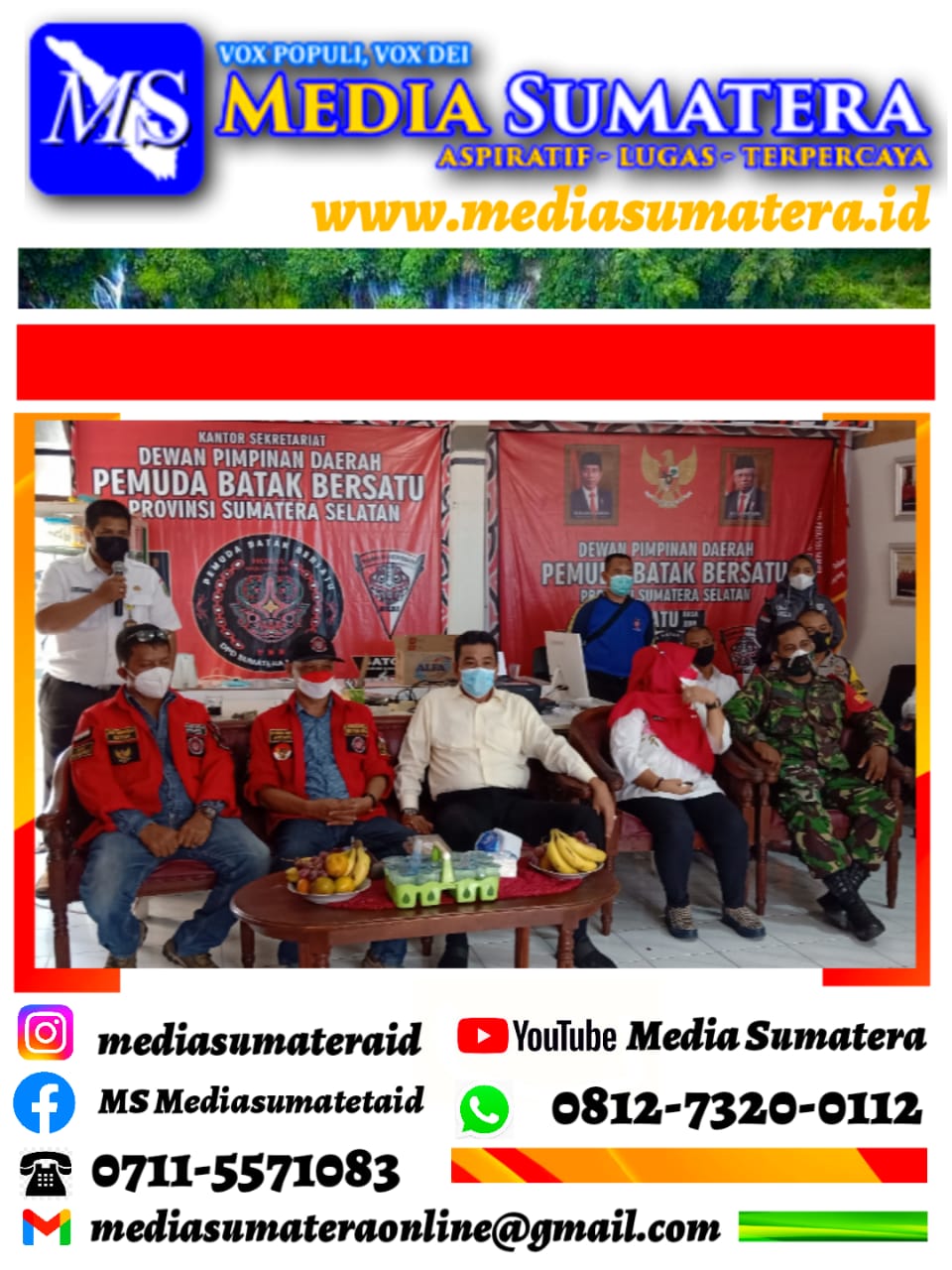 Pemprov Sumsel Melalui Dinas Sosial Serahkan Bantuan Sosial Kepada DPD Pemuda Batak Bersatu Sumsel Sebanyak 5 Ton 380 Kg Beras Untuk Disalurkan Ke Masyarakat yang Membutuhkan