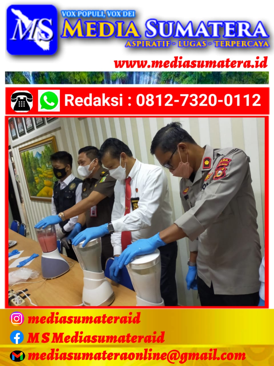 Ditresnarkoba Polda Sumsel Musnahkan Narkoba Jenis Shabu 1.701,85 gram dan Ekstasi 448 butir Hasil Ungkapan Kasus Juli-Agustus 2021