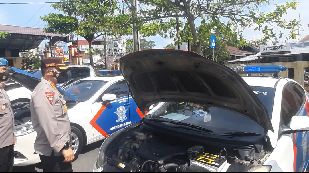 Polresta Deli Serdang Periksa Semua Kenderaan Dinas Bermotor Personil