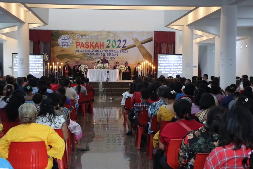Kapolresta Deli Serdang Hadiri Perayaan Paskah Oikumene Umat Kristiani Deli Serdang