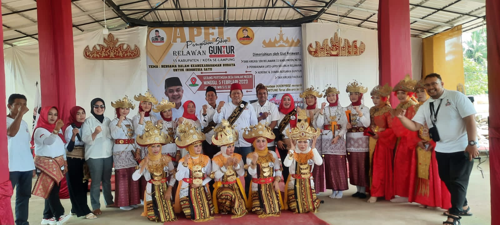 500 Warga dan 15 Pengurus Se-Lampung, Deklarasi Relawan Ganjar untuk Rakyat (GUNTUR) Berlangsung Meriah
