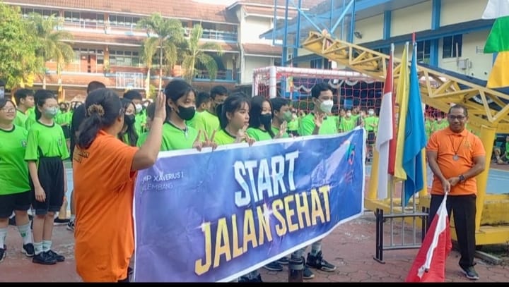 Gelar Jalan Sehat dan Futsal HUT ke-75 SMP Xaverius 1 Palembang