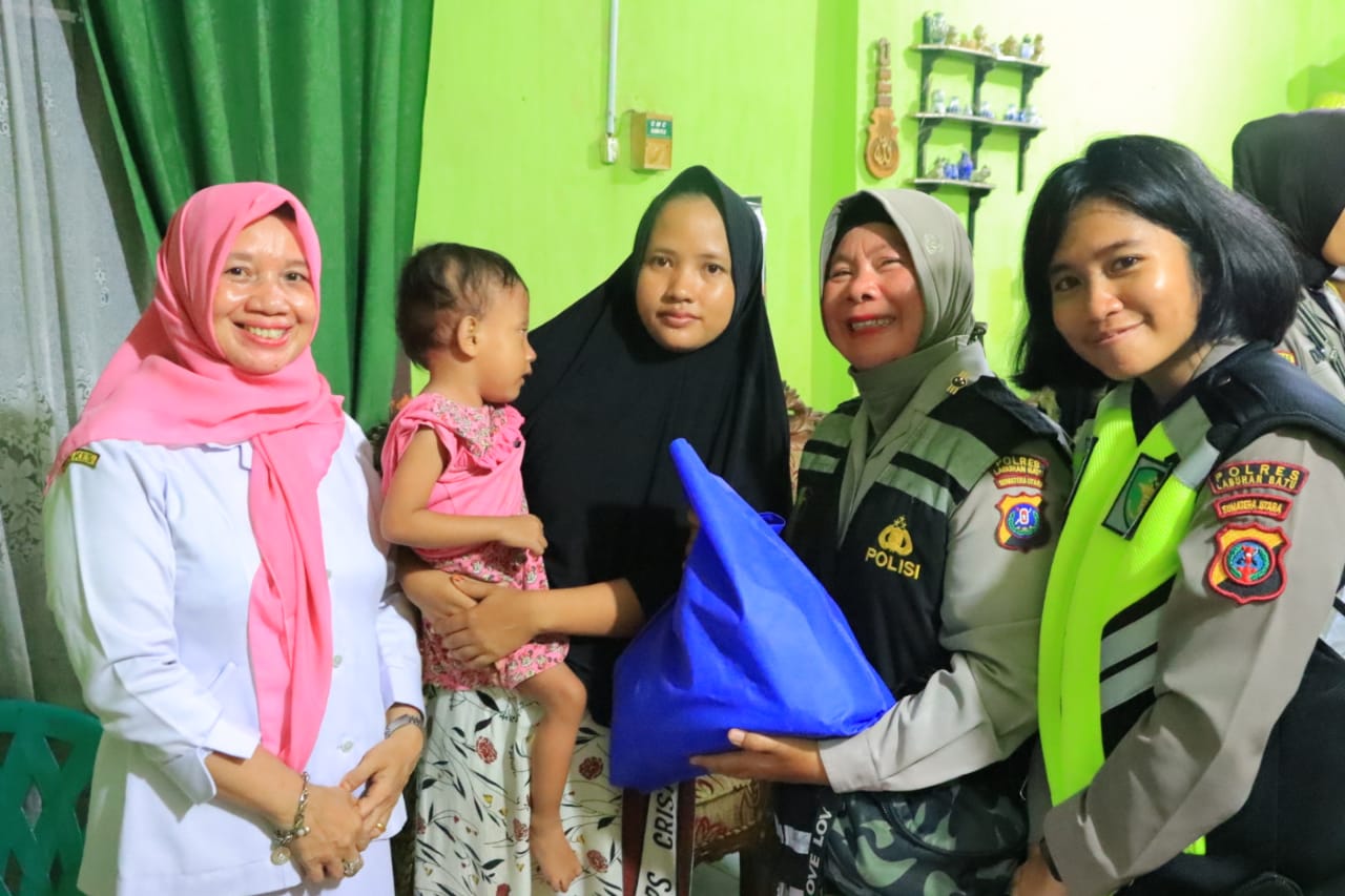 Polres Labuhan Batu Sambangi Anak Pengidap Stunting