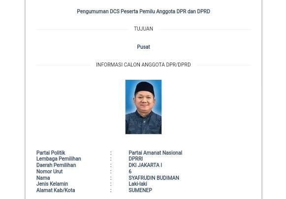 Bersama Artis Papan Atas, Nama Syafrudin Budiman Masuk DCS PAN DPR RI Dapil DKI Jakarta I Jakarta Timur Bersama Artis Papan Atas, Nama Syafrudin Budiman Masuk DCS PAN DPR RI Dapil DKI Jakarta I Jakarta Timur