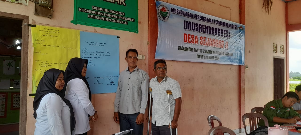 Desa Sejangko II kecamatan Rantau Panjang Kabupaten Ogan Ilir Melaksanakan Musrenbangdes (musawarah perencanaan pembangunan desa) Tahun Anggaran 2024