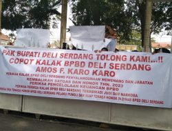32 Tenaga Honor BPBD Deli Serdang Unjuk Rasa